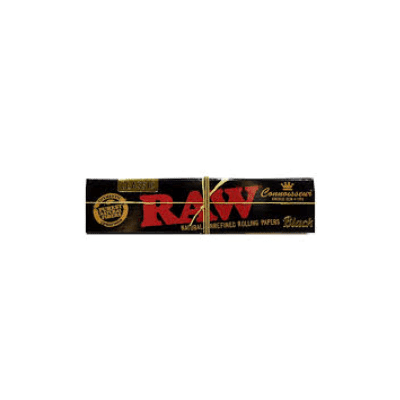 Raw Black Classic Connoisseur King Size Slim Rolling Papers + Tips Raw Black Classic Connoisseur King Size Slim Rolling Papers + Tips