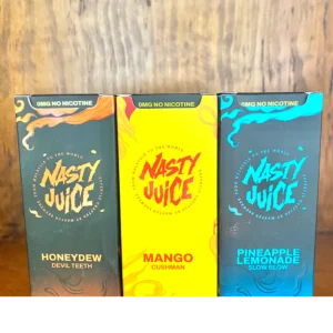 Nasty juice 50ml 0MG on wood background