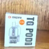 Aspire TG replacement pod 2 pack 3ml 0.8 ohm on wood background