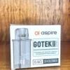 Aspire Gotek replacement pods 2ml and 4.5ml on wood background