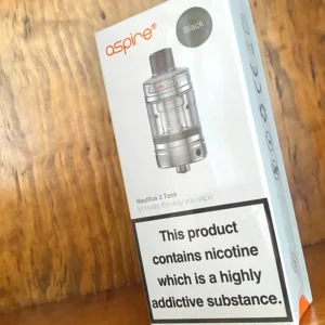 Aspire nautilus 3 tank in black on wood background