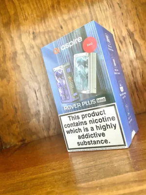 Aspire Rover plus mod in red on wood background