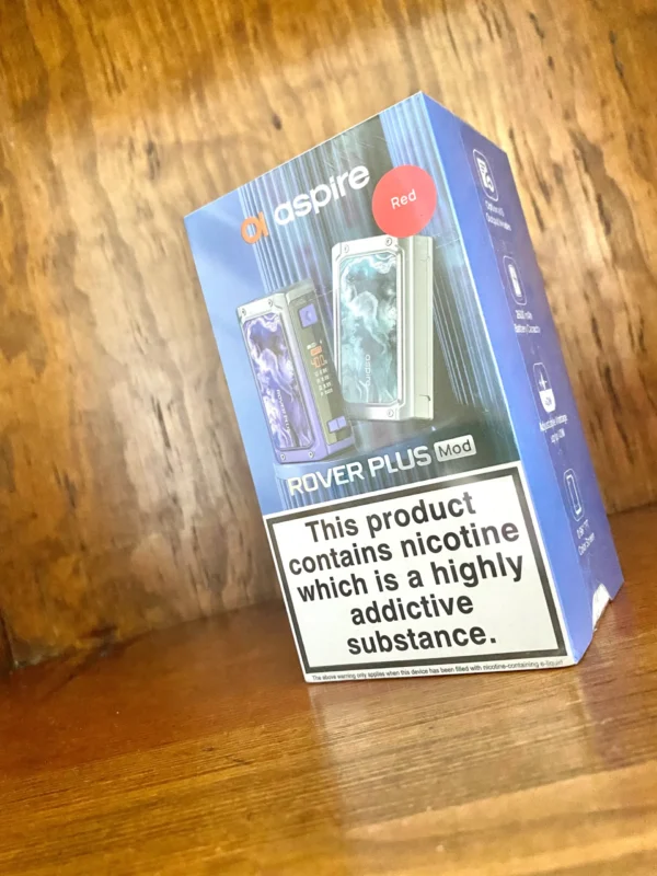 Aspire Rover plus mod in red on wood background